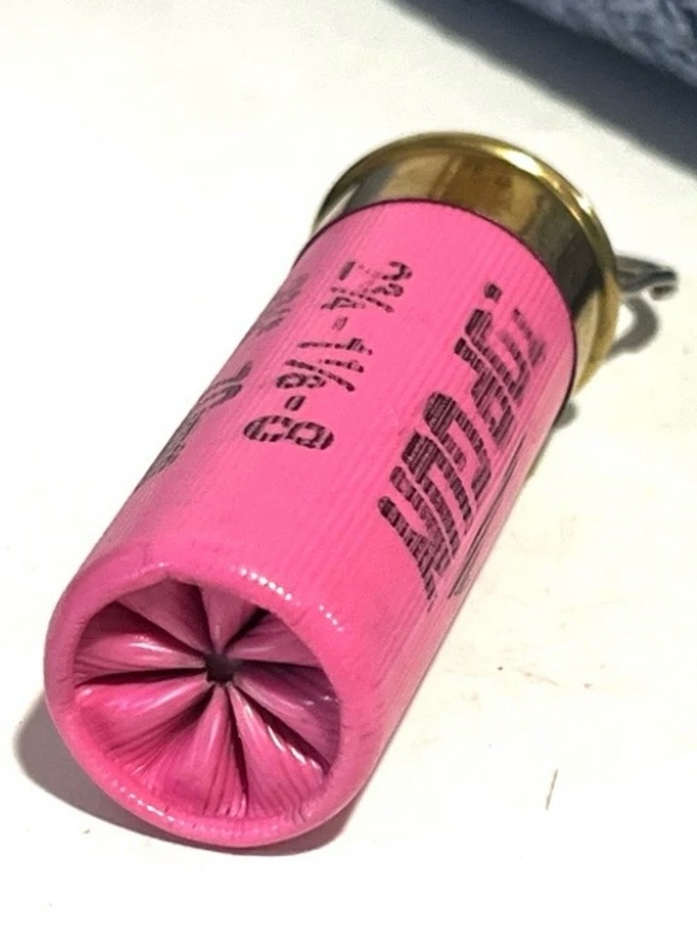 Handmade Pink Shell Shotgun Shell Keychain Upcycled Accessory - Picture 4 of 5